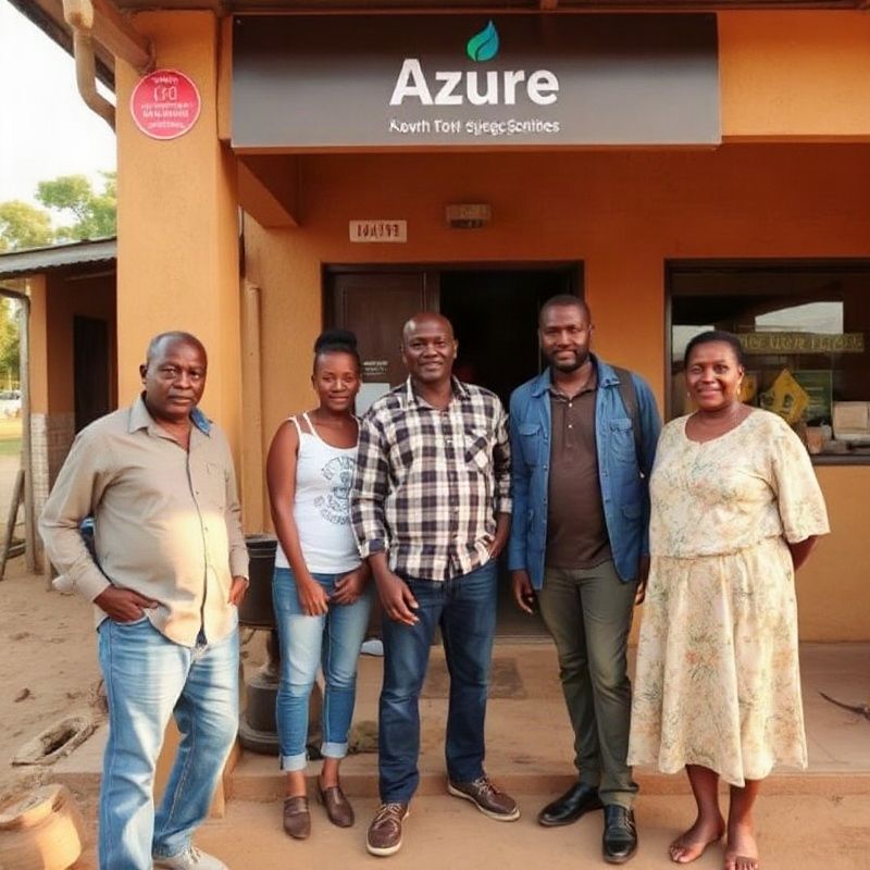 Pixelpbeta's five-member family team standing outside their Uganda Road premises in Eldoret